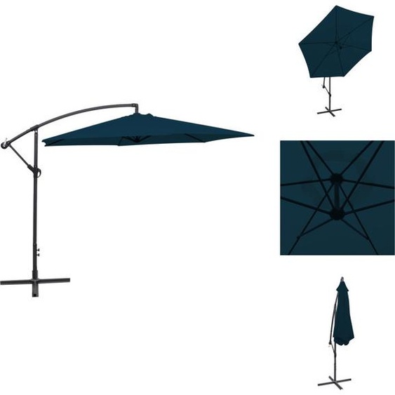 vidaXL Parasol à bras libre 3 m Bleu - Parasols & Ecrans solaires