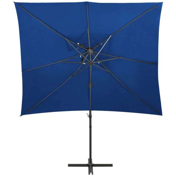 vidaXL Parasol ampli avec aération 250x250 cm bleu azur
