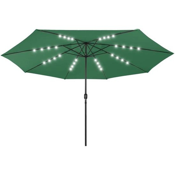 vidaXL Parasol avec éclairage LED 400 cm vert