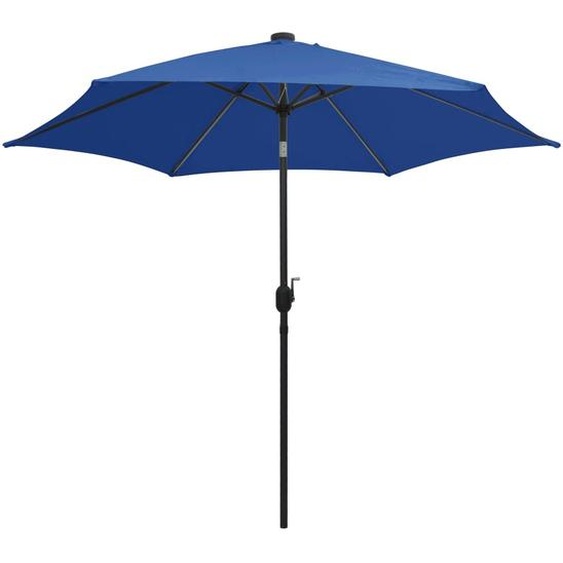 vidaXL Parasol avec éclairage LED et mât en aluminium 300 cm bleu azur
