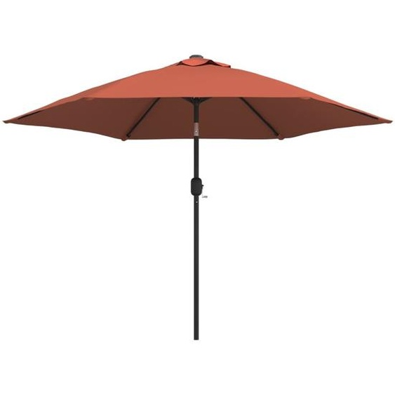 vidaXL Parasol avec éclairage LED Mât en acier 300 cm Terracota
