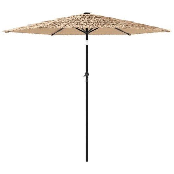vidaXL Parasol avec LED et mât en acier brun 268x268x226 cm