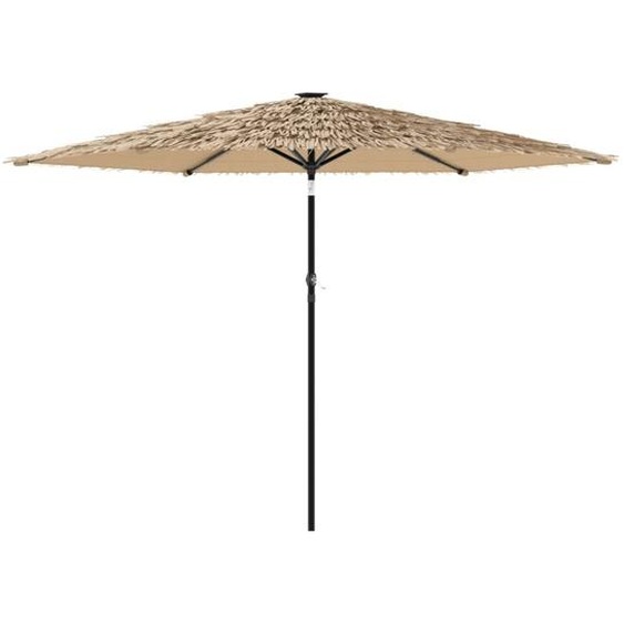 vidaXL Parasol avec LED et mât en acier brun 288x288x225 cm