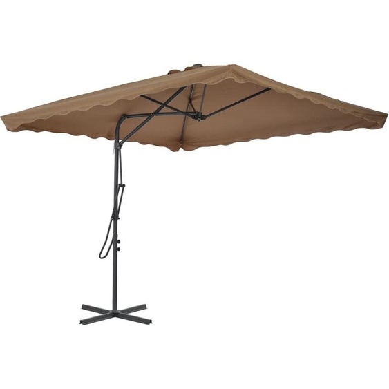 vidaXL Parasol avec mât en acier 250x250 cm Taupe