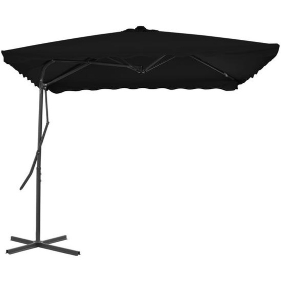 vidaXL Parasol avec mât en acier 250x250x230 cm noir