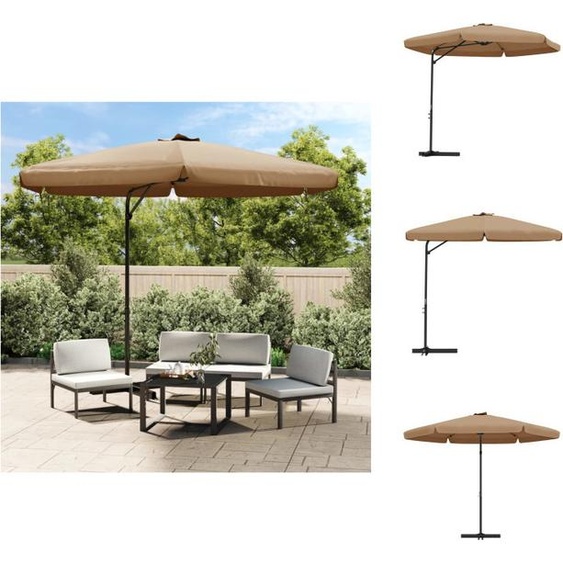 vidaXL Parasol avec mât en acier 300 cm Taupe - Parasols & ombrelles