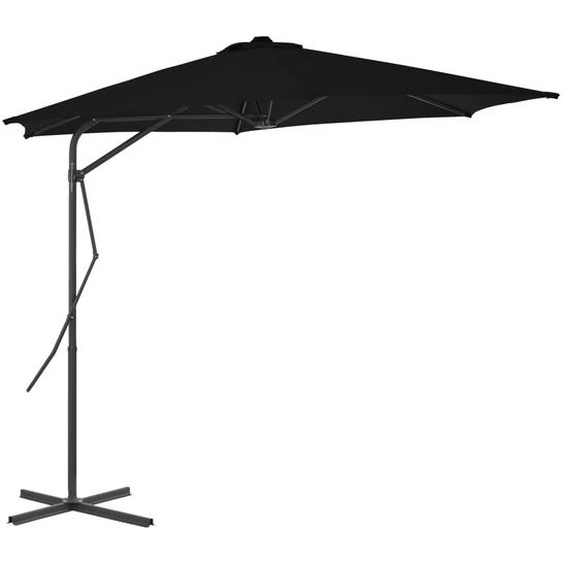 vidaXL Parasol avec mât en acier 300x230 cm noir