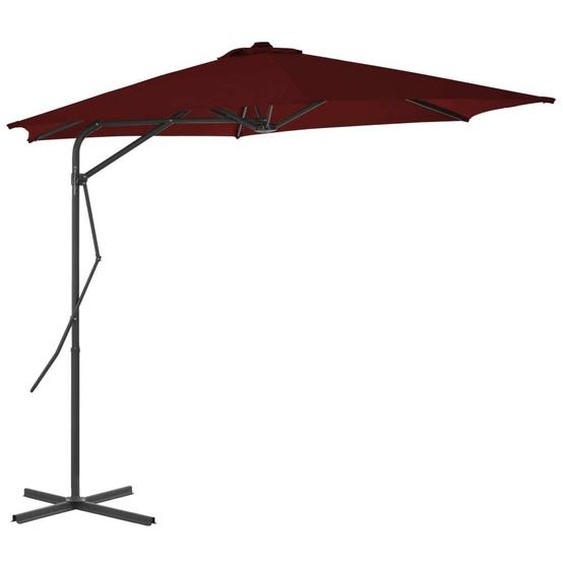 vidaXL Parasol avec mât en acier 300x230 cm rouge bordeaux