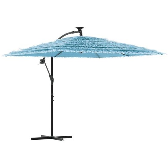 vidaXL Parasol avec mât en acier bleu 246x246x230 cm