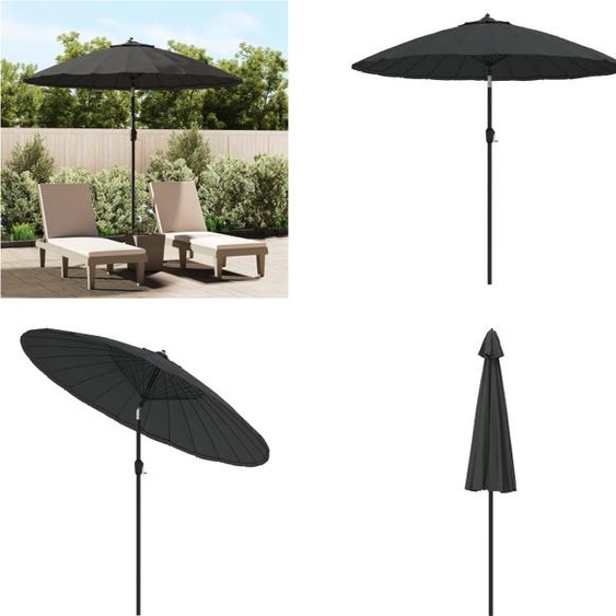 vidaXL Parasol avec mât en aluminium 270 cm Anthracite - Parasol - Parasol - Parasols