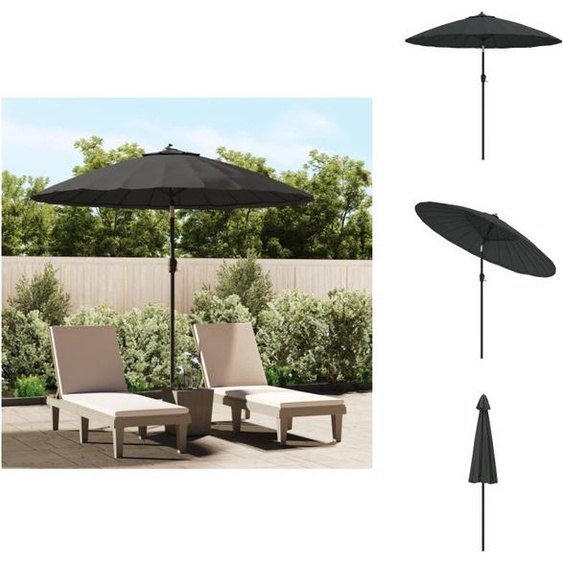 vidaXL Parasol avec mât en aluminium 270 cm Anthracite - Parasols & Protection solaire