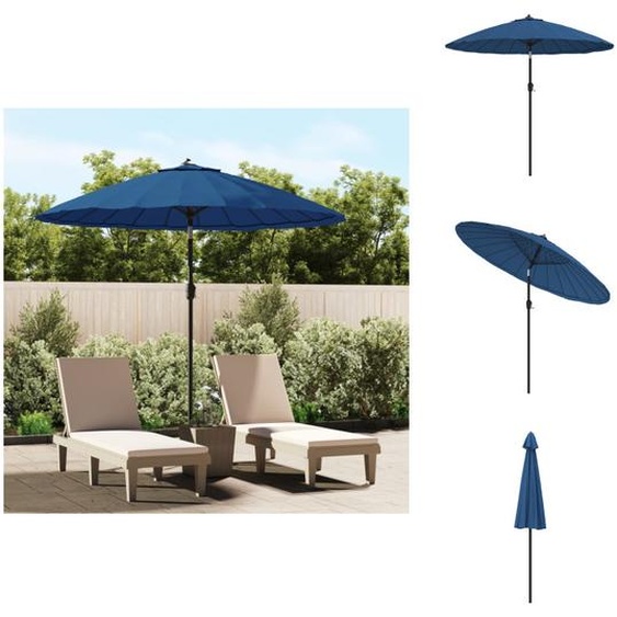 vidaXL Parasol avec mât en aluminium 270 cm bleu azur - Parasols & ombrelles