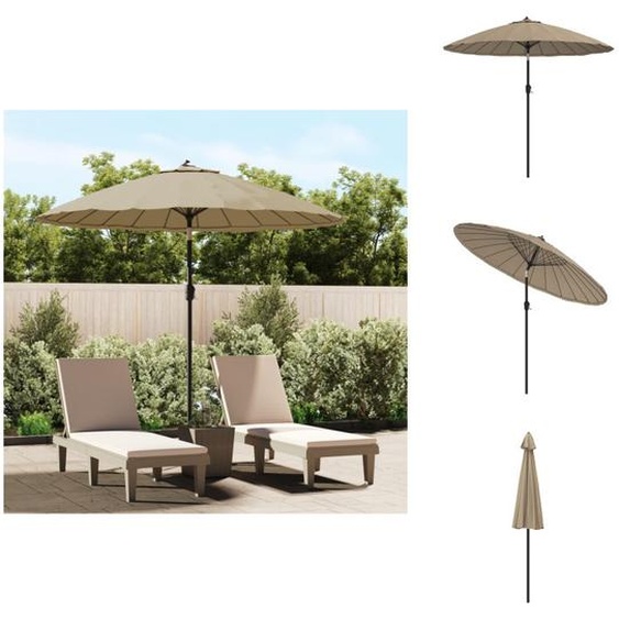 vidaXL Parasol avec mât en aluminium 270 cm Taupe - Parasols & Protection solaire