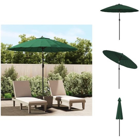 vidaXL Parasol avec mât en aluminium 270 cm Vert - Parasols & ombrelles