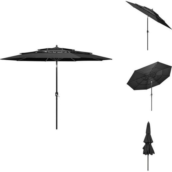vidaXL Parasol avec mât en aluminium 3 couches Anthracite 3 m - Parasols & Protection solaire