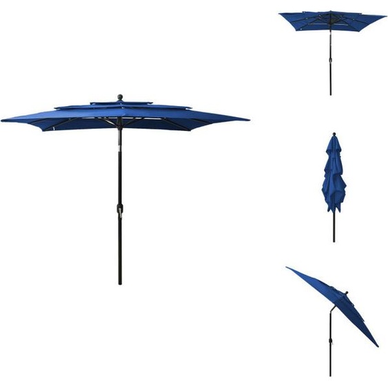 vidaXL Parasol avec mât en aluminium 3 couches bleu azur 2,5x2,5 m - Parasols & Protection solaire