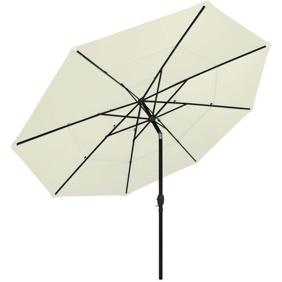 vidaXL Parasol avec mât en aluminium 3 couches couleur sable 3,5 m