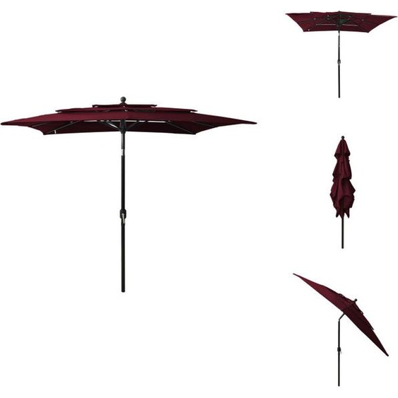 vidaXL Parasol avec mât en aluminium 3 couches rouge bordeaux 2,5x2,5 m - Parasols & Ecrans solaires