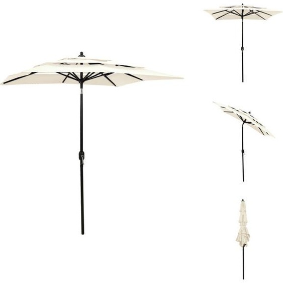 vidaXL Parasol avec mât en aluminium 3 couches sable 2x2 m - Parasols & Ecrans solaires