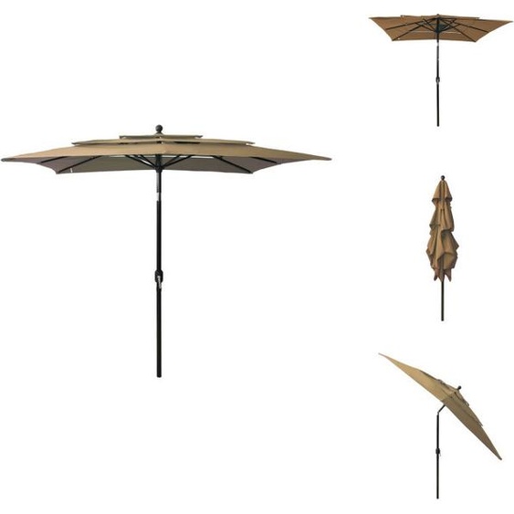 vidaXL Parasol avec mât en aluminium 3 couches Taupe 2,5x2,5 m - Parasols & Protection solaire