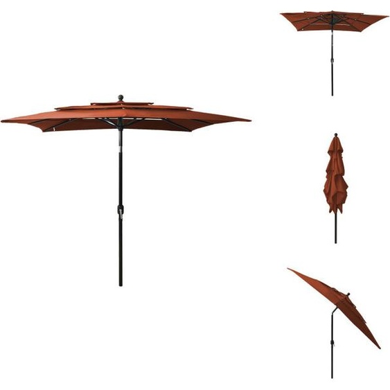 vidaXL Parasol avec mât en aluminium 3 couches Terracotta-Rouge 2,5x2,5 m - Parasols & Ecrans solaires