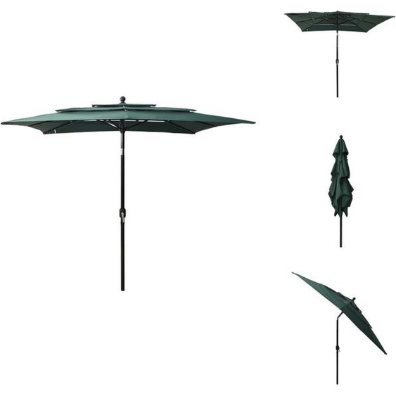vidaXL Parasol avec mât en aluminium 3 couches vert 2,5x2,5 m - Parasols & Ecrans solaires