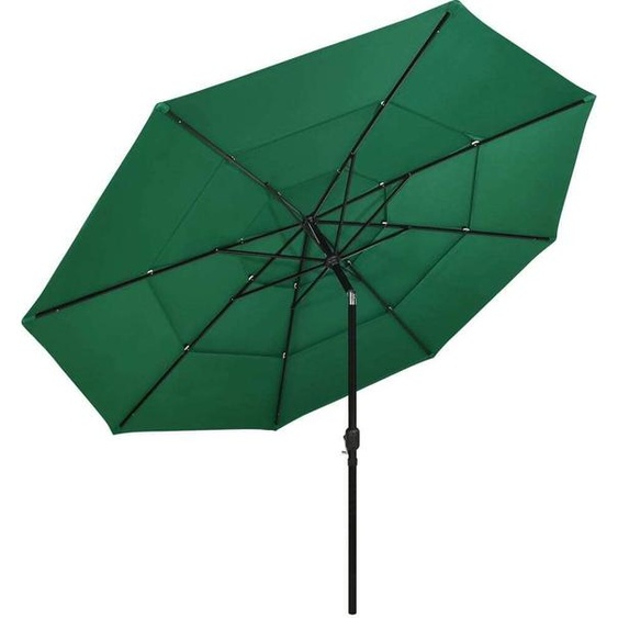 vidaXL Parasol avec mât en aluminium 3 couches vert 3,5 m