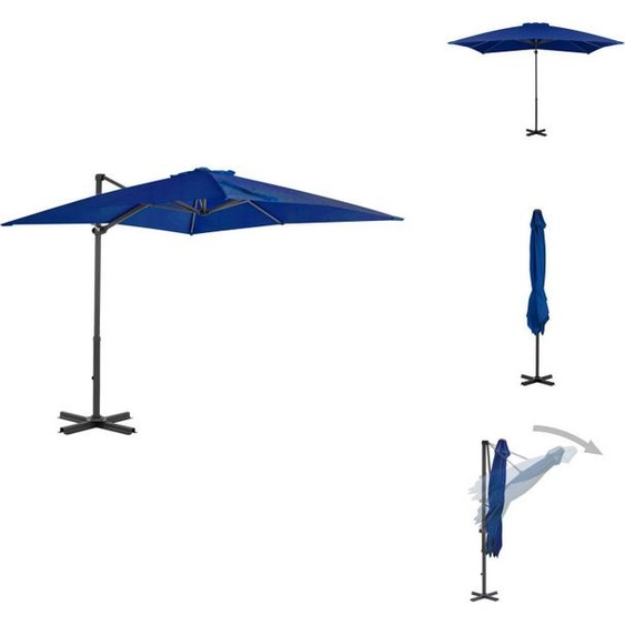 vidaXL Parasol avec mât en aluminium bleu azur 250x250 cm - Parasols & Protection solaire