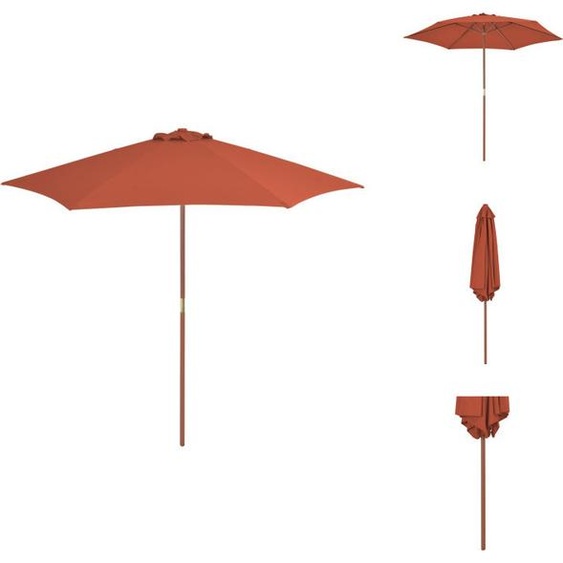 vidaXL Parasol avec mât en bois 270 cm Terracota - Parasols & Protection solaire