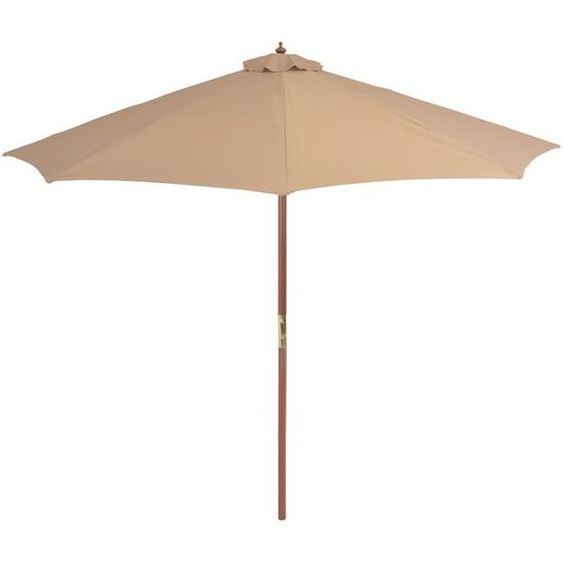 vidaXL Parasol avec mât en bois 300 cm Taupe