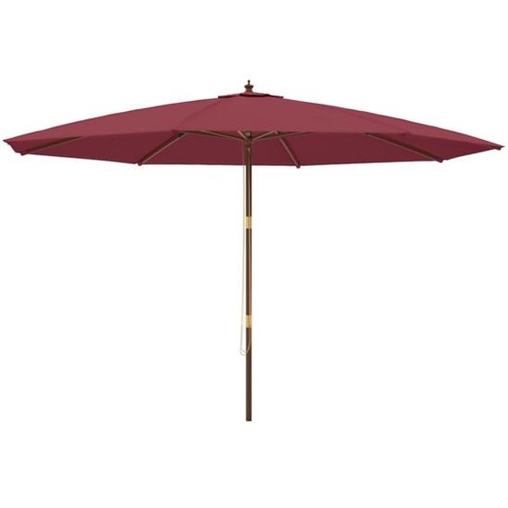 vidaXL Parasol avec mât en bois rouge bordeaux 400x273 cm