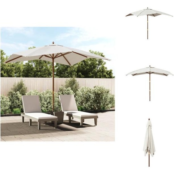 vidaXL Parasol avec mât en bois sable 300x300x273 cm - Parasols & ombrelles