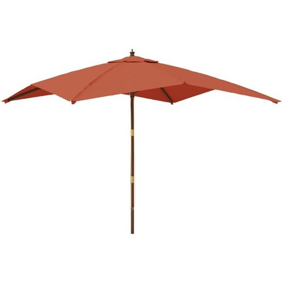 vidaXL Parasol avec mât en bois Terracota 300x300x273 cm