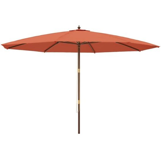vidaXL Parasol avec mât en bois Terracota 400x273 cm