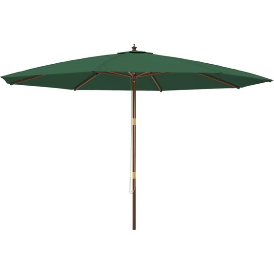 vidaXL Parasol avec mât en bois vert 400x273 cm