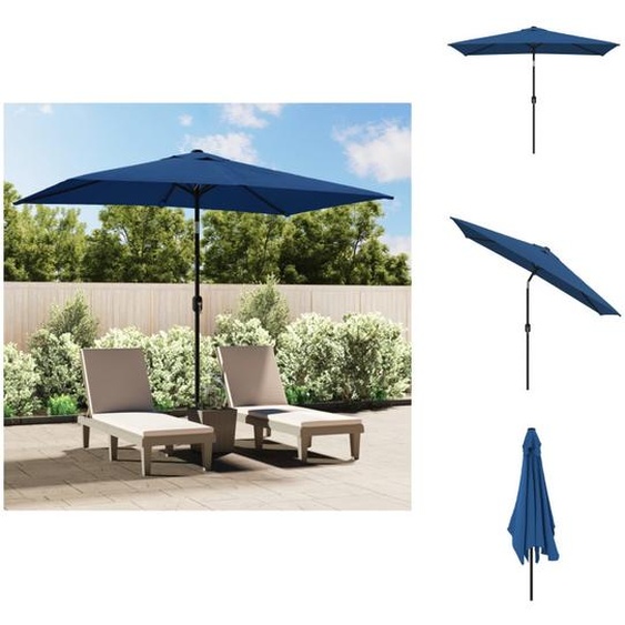 vidaXL Parasol avec mât métallique 300x200 cm bleu azur - Parasols & ombrelles