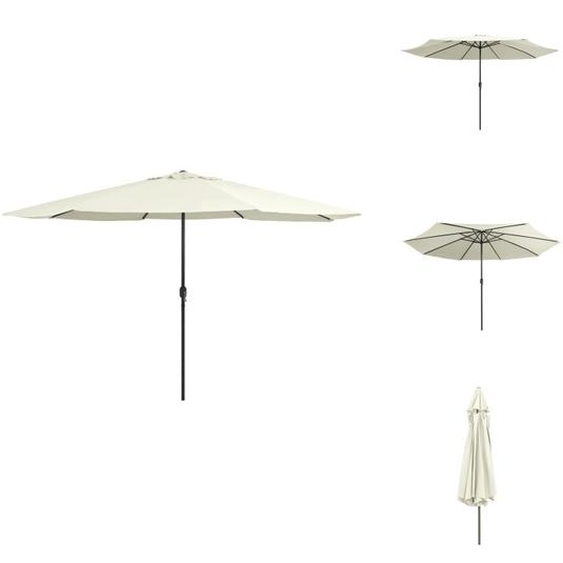 vidaXL Parasol avec mât métallique 400 cm Blanc sable - Parasols & ombrelles
