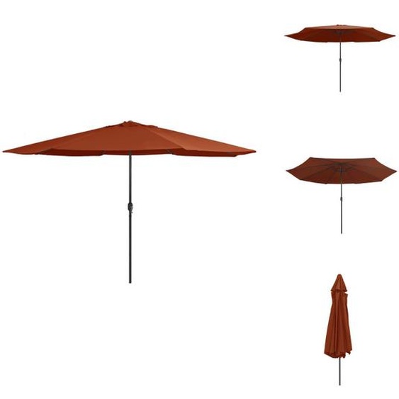 vidaXL Parasol avec mât métallique 400 cm Terrakotta-Rot - Parasols & ombrelles