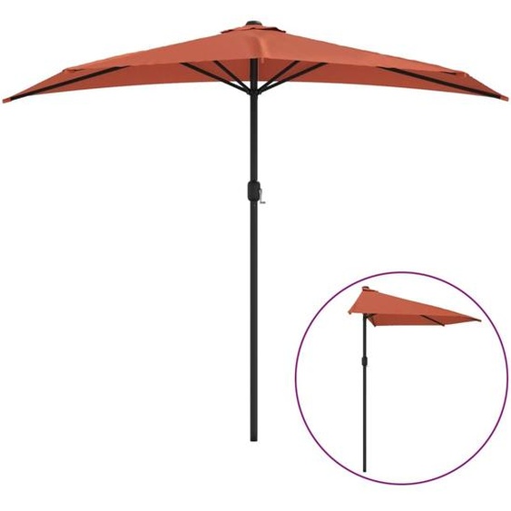 vidaXL Parasol de balcon Mât en aluminium Terracota 270x144x222cm semi-circulaire