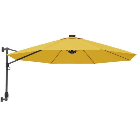 vidaXL Parasol mural avec LEDs jaune 290 cm