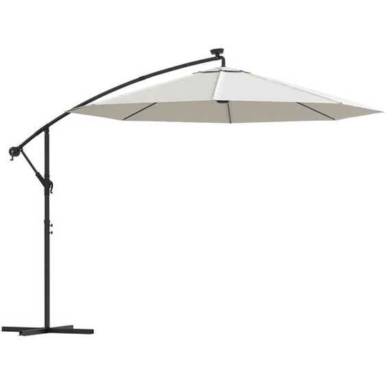 vidaXL Parasol Parapluie avec éclairage LED 300 cm Mât métallique