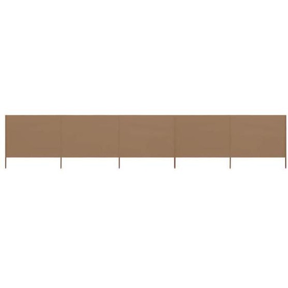 vidaXL Paravent 5 panneaux Tissu 600 x 80 cm Taupe