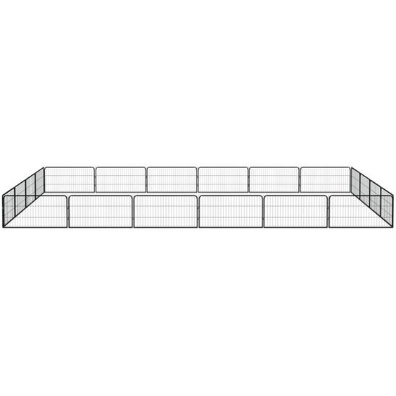 vidaXL Parc pour chiens 20 pièces noir 100x50cm Acier revêtu par poudre