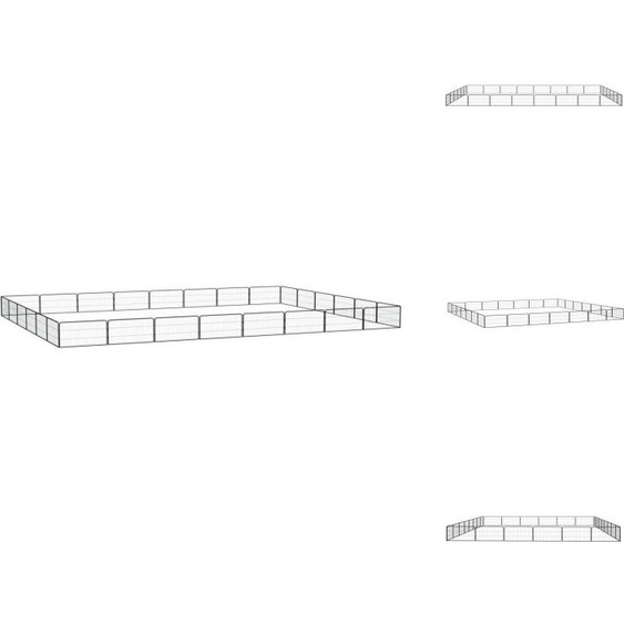 vidaXL Parc pour chiens 28 pièces noir 100x50cm Acier laqué époxy - Chenils & parcs pour chiens