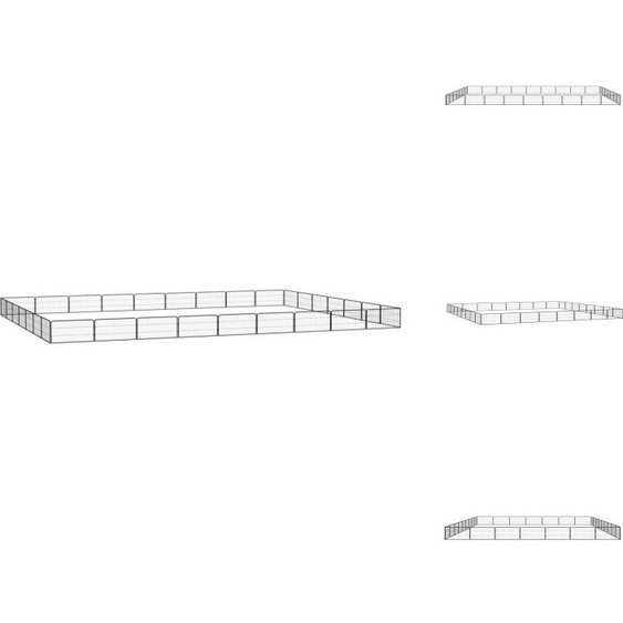 vidaXL Parc pour chiens 32 pièces noir 100x50cm Acier laqué époxy - Chenils & parcs pour chiens