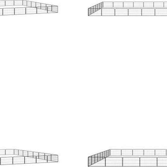 vidaXL Parc pour chiens 32 pièces noir 100x50cm acier peint par poudrage - Parc pour chiens - Parc pour chiots - Chenil extérieur