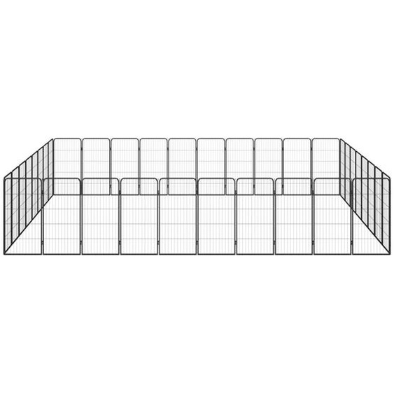 vidaXL Parc pour chiens 36 pièces noir 50x100cm Acier revêtu par poudre