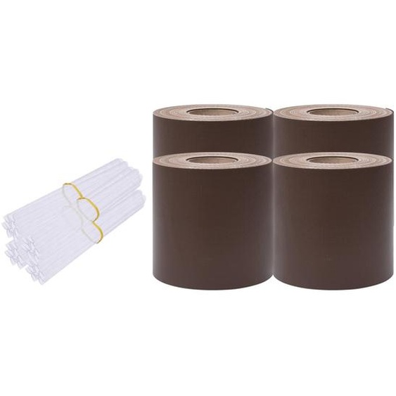 vidaXL Pare-vue de jardin 4 pcs. PVC 35x0,19 m Marron
