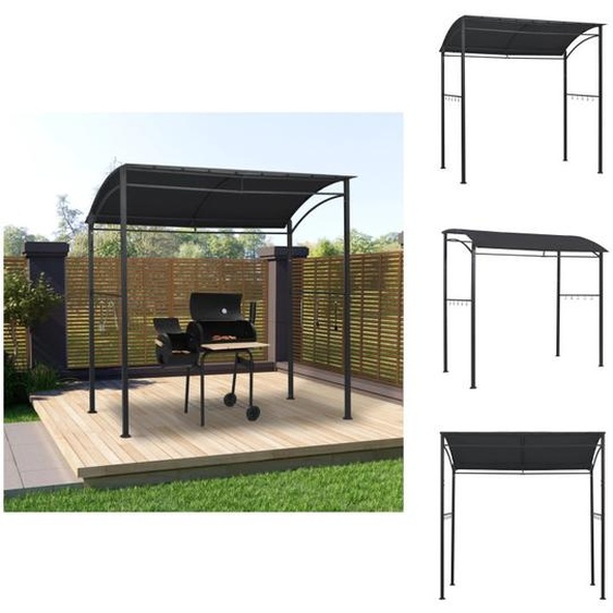 vidaXL Pavillon BBQ 215x150x220 cm Anthracite Acier - Pavillons & Tentes de réception