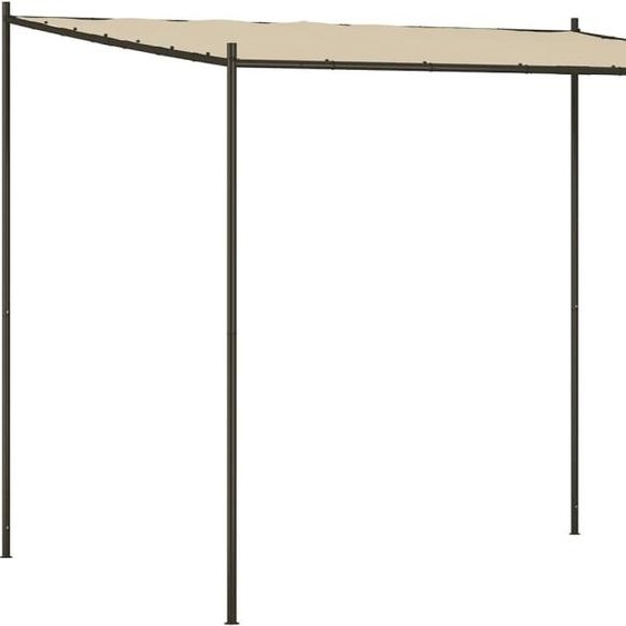 vidaXL Pavillon Beige 3x3 m 180 g/m² tissu et acier